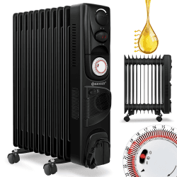🔥 KESSER® Ölradiator Elektrische Heizung 2500W + Lüfter 🌡️ Öl Radiator Elektroheizung Mobil