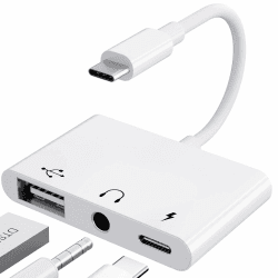 【Schnäppchen】3-in-1 Adapter USB C auf 3,5 Klinke Kopfhörer mit Ladegerät OTG USB Adapter