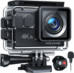WOLFANG GA100 Action Cam 4K 20MP Unterwasserkamera mit EIS Bildstabilisator