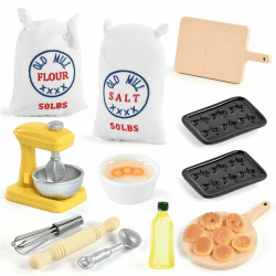 🎁 Miniatur Wichtel Zubehör Backen Set 1:12 - Realistisches Puppenhaus Zubehör 🍰