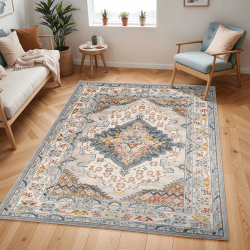 Livabliss Casablanca Vintage Teppich groß - Teppich Wohnzimmer 160x213 cm 🌟