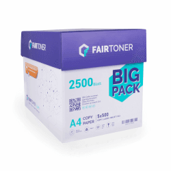 📄 FairToner Kopierpapier 2500 Blatt DIN-A4 80g, Weiß (5 x 500 Blatt / 5er Pack) 🖨️