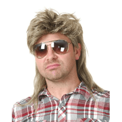 Herren Blonde Vokuhila 80er Mullet Perücke 🎃 Cosplay Halloween Kostüm Party 🎉