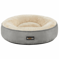 Feandrea Hundebett, Katzenbett, Donut, Ø 50 cm, hellgrau PGW050G01 🐾🐶😺