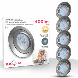 🌟 B.K.Licht - 5er Set Einbaustrahler LED schwenkbar - LED Spot Deckenspots, flach, warmweiß - Effiziente LED-Technologie