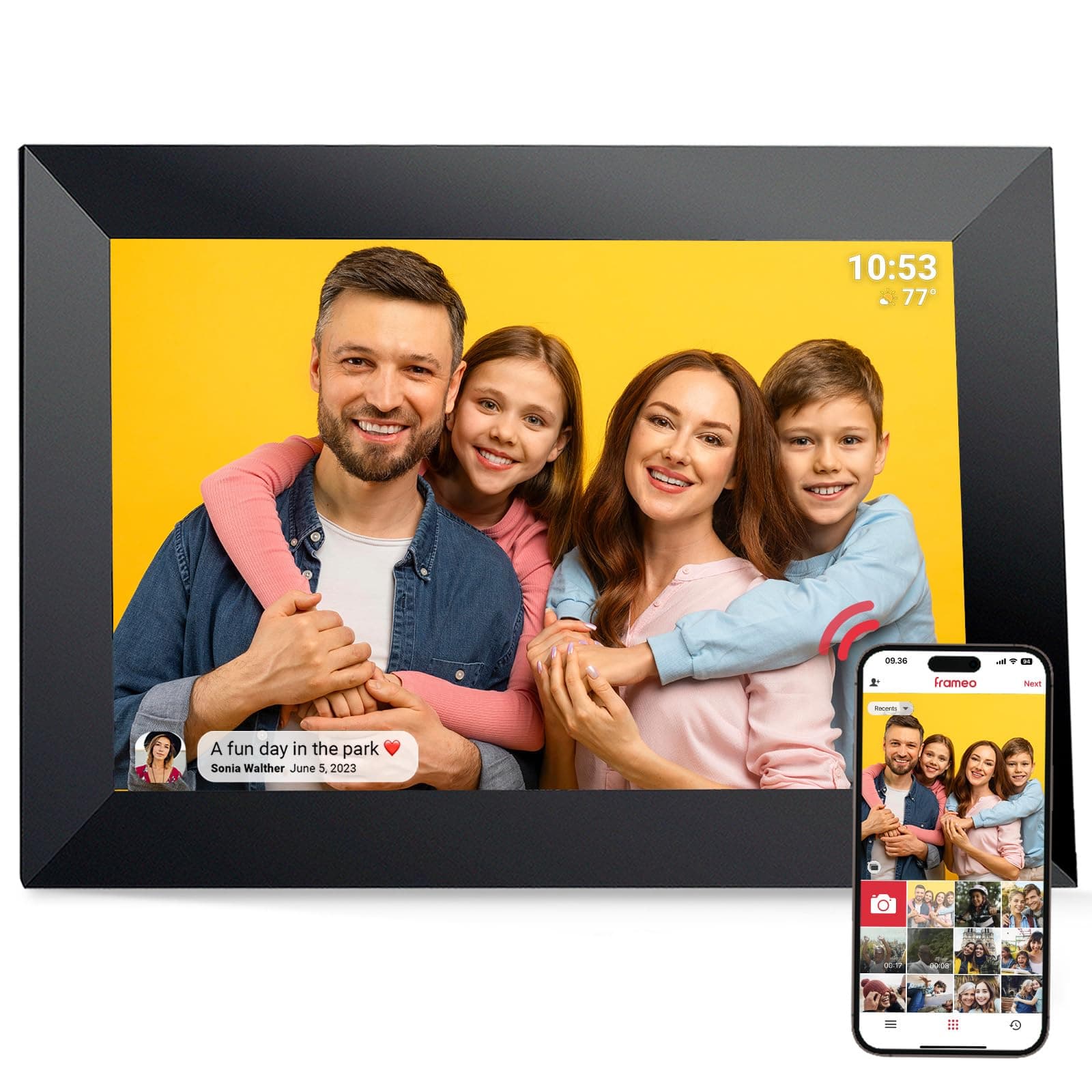 📸🖼️ Frameo Digitaler Bilderrahmen WiFi VESWWE 10,1 Zoll Digital Photo Frame 1280x800 IPS-Touchscreen