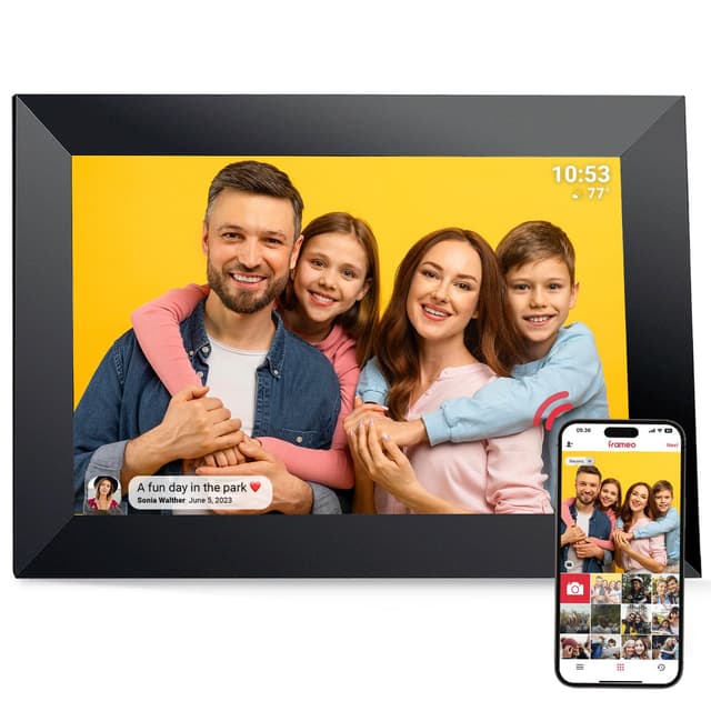 📸🖼️ Frameo Digitaler Bilderrahmen WiFi VESWWE 10,1 Zoll Digital Photo Frame 1280x800 IPS-Touchscreen