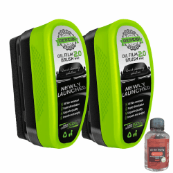 🚗🧼 2 Stück Green Off-Automobil Auto Tragbarer Wiederverwendbarer Ölfilmreiniger Reinigungsbürste (150ml)