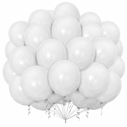 Luftballons Weiß,100 Stück 12 Zoll Weiße Latex Ballons für Jungen Mädchen Partydeko Geburtstags Hochzeits Babyparty Festival Jahrestag Deko 🎈
