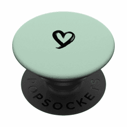 PopSockets Schwarz Herz Minimalistisch Grün PopSockets mit austauschbarem PopGrip 💚🖤