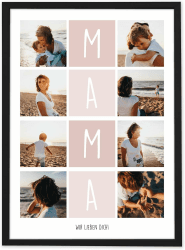 MAMA Fotocollage mit 8 Fotos - Personalisiertes Geschenk mit eigenem Text