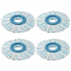 🧹 4 Stück Ersatzkopf für Leifheit CLEAN Twist Disc Mop Ergo, 2-Faser-System Wischmopkopf