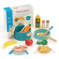 🌟 Holz Spielküche Zubehör für Kinder - Lernspielzeug 🍳