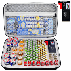 Batteriebox Aufbewahrung Batterien Tasche Case Variety Pack Organizer Batteriekasten mit Tester
