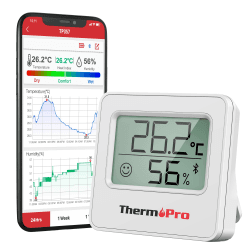 🌡️🏠 ThermoPro TP357 80m Bluetooth Hygrometer Innen Raumthermometer Digital mit APP