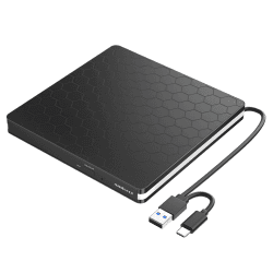Externes DVD Laufwerk USB 3.0 Type-C CD DVD +/-RW Brenner Slim CD/DVD ROM Writer für PC Laptop MacBook Windows Mac