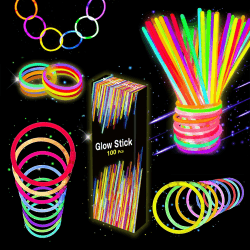 Knicklichter Leuchtstäbe Party Set - Neonlicht Leuchtstab-Partyset für Kinder 🎉