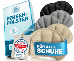EDELFELD Unsichtbare Fersenpolster gegen Rutschen & Blasen [3 Paar] -DERMATEST SEHR GUT-