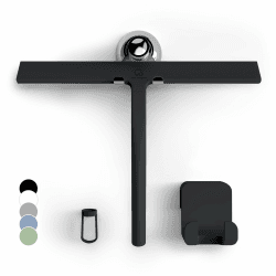 🚿 GÜTEWERK Duschabzieher Set mit Halterung - schwarz 28 cm breit 🛁