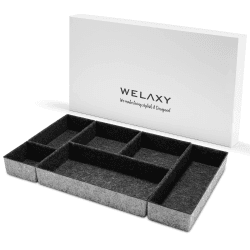 Deluxe-Schubladen-Organizer in Anthrazit und Grau aus Filz für Büro und Zuhause 🌟