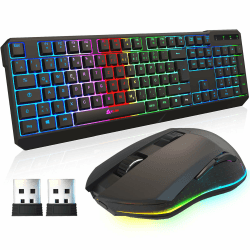 KLIM Blaze & Chroma - NEU - Tastatur Maus Set Kabellos QWERTZ- 🌈 Flach, Ergonomisch 🖱️🌟