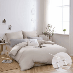 🌟 AYSW Bettwäsche aus gebürsteter Microfaser - 1 Bettbezug 200x200cm + 2 Kopfkissenbezug 80x80cm 🌙