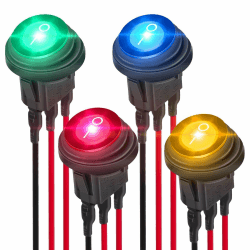 EEEKit 4 Stück Wasserdichter runde Kippschalter - LED Ein/Aus Schalter für Boot Auto ⚙️🚗