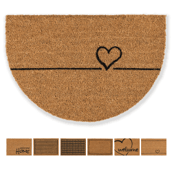 Carpido Fußmatte Kokos Herz Linien Design Halbrund