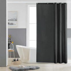🚿 Furlinic Duschvorhang Textil Anti-Schimmel Wasserdicht Waschbar Badvorhang aus Polyester Stoff Dunkelgrau 120x200cm 🚿