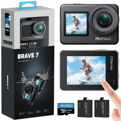 AKASO Brave 7 Action Cam 4K30FPS mit 64GB U3 microSDXC Speicherkarte 📸🌊🏄‍♂️