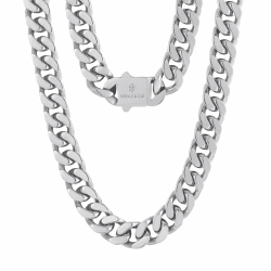 KRKC&CO Panzerkette Herren 8/12/14mm, 18K Gold/Weißgold plattiert 🌟 Hip Hop Kette für Männer