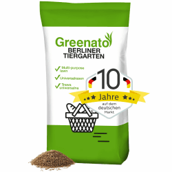 🌱🌿 5 kg Rasensamen schnellkeimend Greenato Berliner Tiergarten - für Zierrasen, Spielrasen, Schattenrasen oder Trockenrasen