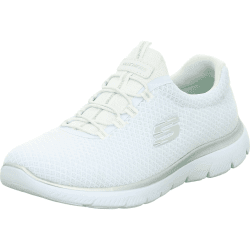 👟 Mega Sale: Skechers Damen Summits Sneaker 40 EU White Mesh Silver Trim! 👟