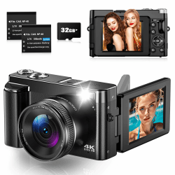 Digitalkamera 4K 48MP Autofokus Kamera Fotokamera mit 3" 180° Klappbildschirm | Deal!