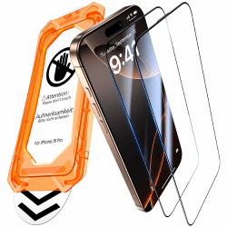 📱🔒 Schutzfolie für iPhone 16 Pro - Panzerglas [2 Stück] - Auto Installation