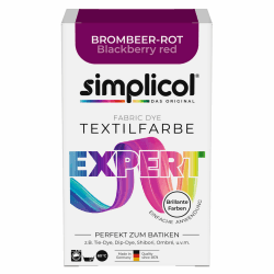 🎨 simplicol Textilfarbe expert Brombeer-Rot | Perfekt zum Batiken und für kreative DIY-Projekte 🌈