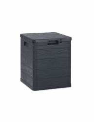 Aufbewahrungsbox für den Garten, 90 Liter, Holzoptik, Anthrazit