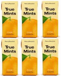 True Gum True Mints - 6er SET | ORANGE 🍊 | Pflanzliche und zuckerfreie Pastillen