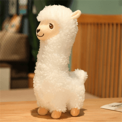 🦙 Herfair Alpaka Kuscheltier 43cm - Weiches Lama Plüschtier aus Lammfellwolle