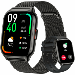Popglory Smartwatch Herren Damen 2.01'' Fitnessuhr 🌟📱💓
