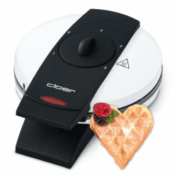 🧇🍴 Cloer 1621 Waffeleisen für klassische Herzwaffeln, 930 W, 15,5 cm, weiß 🍳