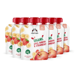 Angebot: Amazon-Marke: Mama Bear Quetschie Bio Apfel, Banane und Erdbeere 🍎🍌🍓