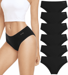 Anqier Unterhosen Damen, 6er Pack Baumwolle Panties 😍 Atmungsaktiv Slips Damen 🌟 Bequeme Hipster Frauen Unterwäsche