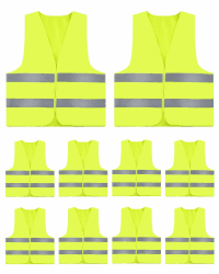 🚨🌟 Super Angebot! 10er Set Warnwesten Auto - Sicherheitsweste Gelb mit Reflektoren