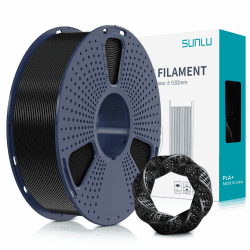 SUNLU PLA+ Filament 1.75mm, Stärker belastbar, Neatly Wound, 1KG 3D Druck PLA+ Filament, Schwarz 1000g