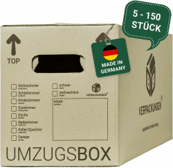 BB-Verpackungen 20x Umzugskartons UMZUGSBOX 632 x 288 x 330 mm 2-wellig (20 Stück)