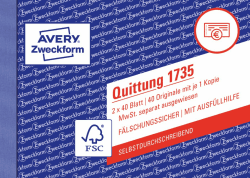 🔥 AVERY Zweckform 1735 Quittungsblock (A6 quer) - Angebot!