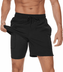 Herren Badeshorts 2-in-1 🩳 Schnelltrocknend | Badehose mit Reißverschlusstaschen 🏖️