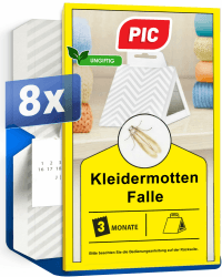 👗🦟 PIC Kleidermottenfalle - Mottenschutz für Kleiderschrank, 8 Stück