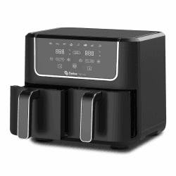 🍟🔥 Z SwissHome SH-6931 DOPPEL Luft FRITEUSE 6L 2100W 6 Programme DUNKEL SH, Silver - Angebot